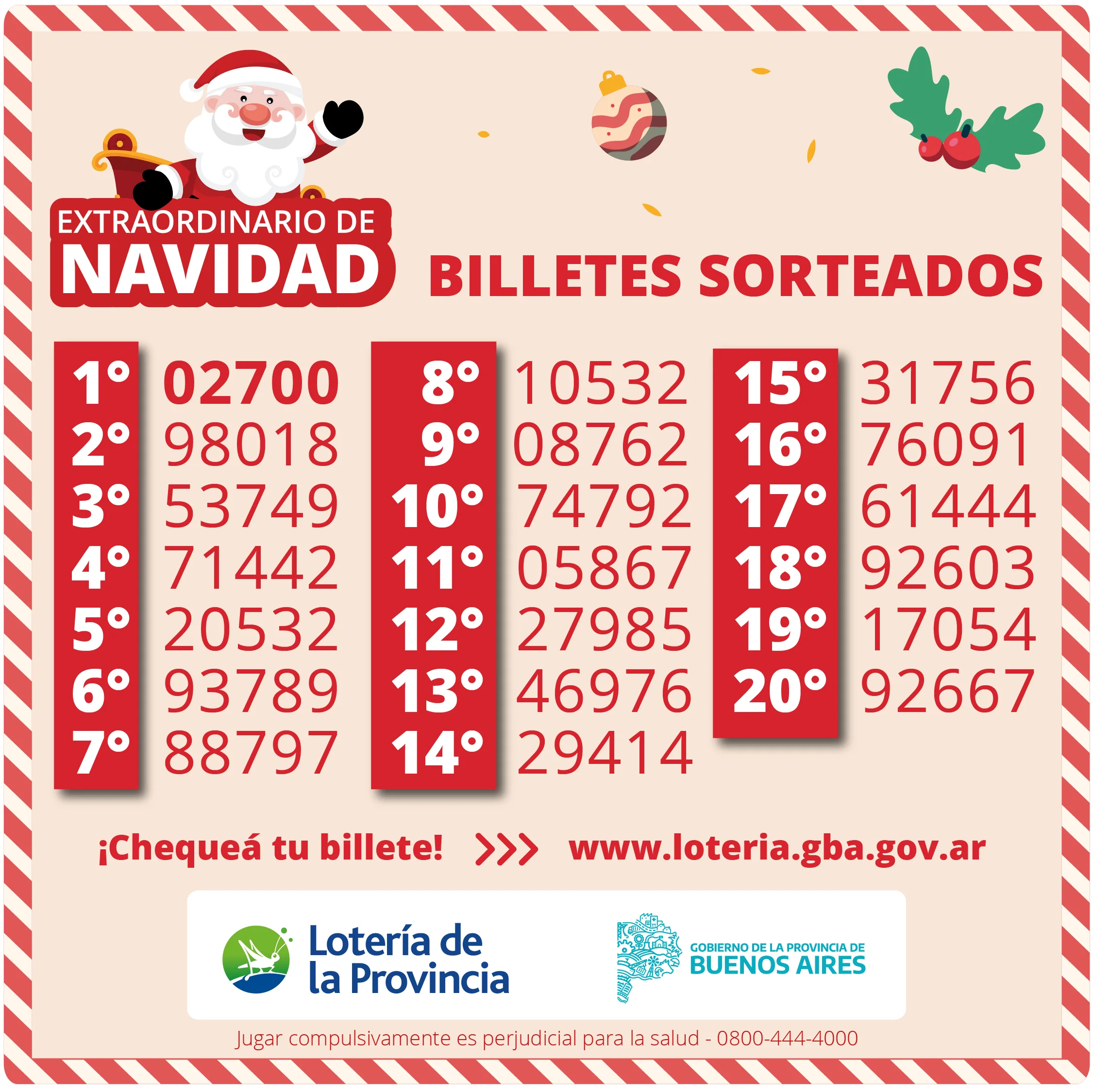 Los números ganadores