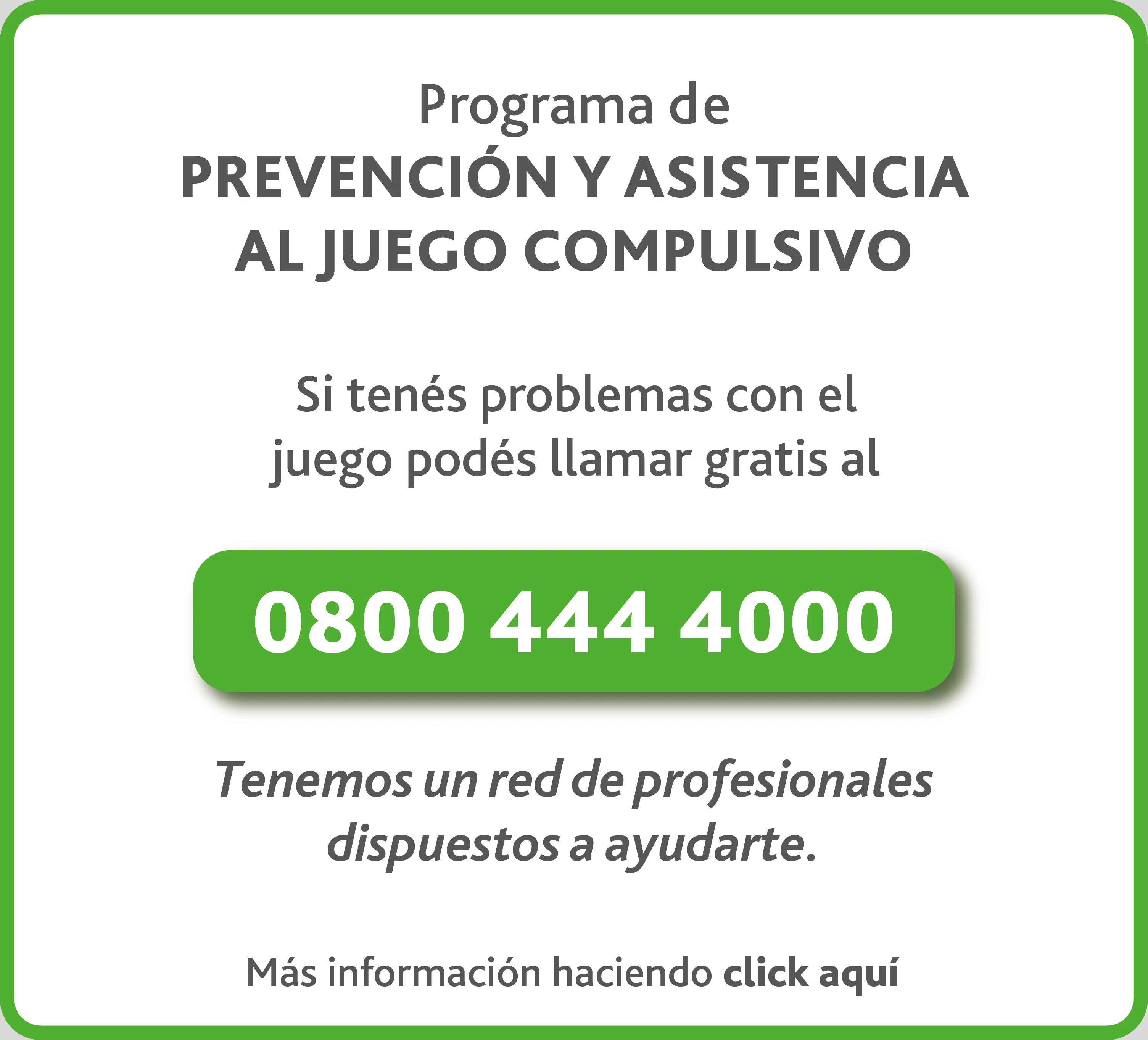 Programa de Prevención y Asistencia al Juego Compulsivo